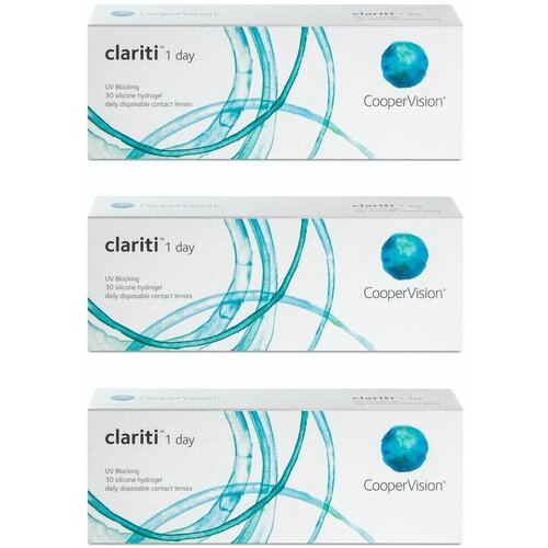 Контактные линзы CooperVision Clariti 1 day, 30 шт., R 8,6, D -3,75, 3 уп. фото