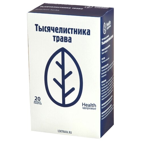 Здоровье Health трава Тысячелистника ф/п, 1.5 г, 20 шт. фото