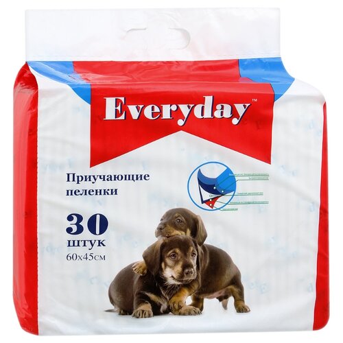 Пеленки для щенков впитывающие Everyday Гелевые 60х45 см 30 шт. 1 шт. 60 см 45 см белый фото