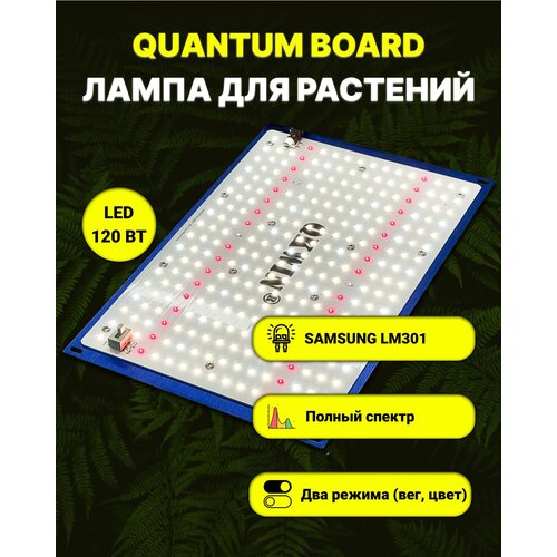 Светильник для растений/ фитолампа полного спектра/ quantum board/ квантум борд/ 120 ватт/ Mean Well/ диоды Samsung LM-301. 5000К, UV, IR фото