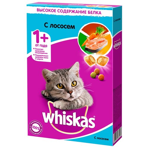 Сухой корм для кошек Whiskas лосось 350 г (суфле) фото