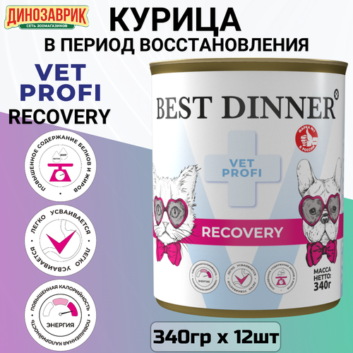 Консервы Best Dinner Vet Profi Recovery, для кошек и собак, при послеоперационном восстановлении 12шт х 340г фото