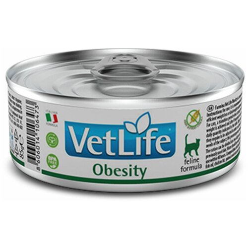 Влажный корм для кошек ​Farmina Vet Life Obesity, при ожирении 12 шт. х 85 г фото