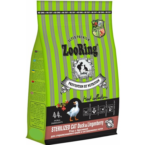 ZooRing Sterilized CAT DUCK&Lingonberry (Утка с брусникой) 10 кг фото