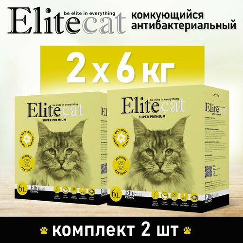 Наполнитель для кошачьего туалета комкующийся антибактериальный EliteCat 