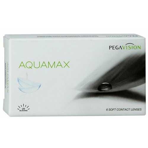 Контактные линзы Pegavision Aquamax., 6 шт., R 8,6, D -2, бесцветный, 1 уп. фото