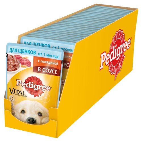 Влажный корм для щенков Pedigree говядина 1 уп. х 24 шт. х 85 г фото