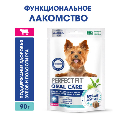 Лакомство для собак Perfect Fit ORAL CARE с говядина и мята «Для поддержания здоровья зубов и полости рта», 1080 г фото