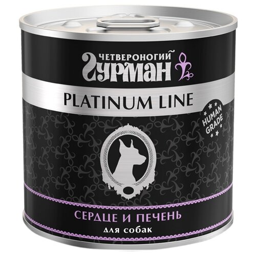 Влажный корм для собак Четвероногий Гурман Platinum line, беззерновой, печень, сердце 1 уп. х 1 шт. х 240 г фото