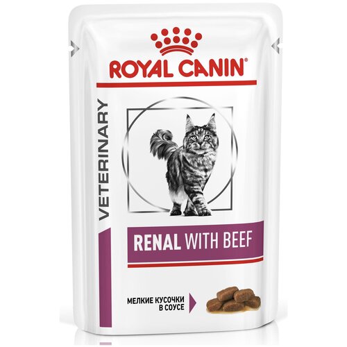 корм для кошек Royal Canin Renal with beef, при проблемах с почками, с говядиной 85 г (кусочки в соусе) фото