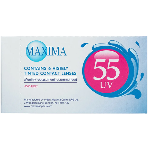 Контактные линзы Maxima 55 UV, 6 шт., R 8,6, D -1,75 фото