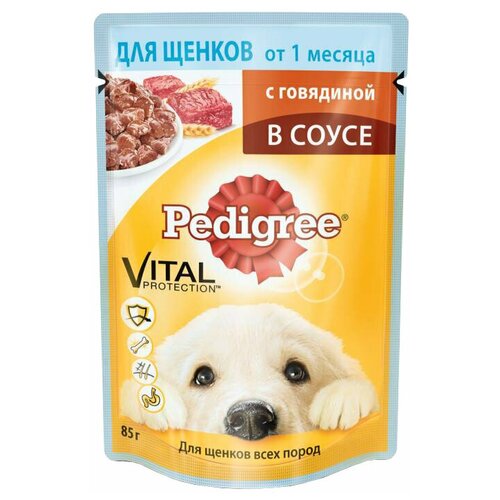 Влажный корм для щенков Pedigree говядина 1 уп. х 1 шт. х 85 г фото