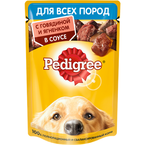 Влажный корм для собак Pedigree говядина, ягненок 1 шт. х 85 г фото