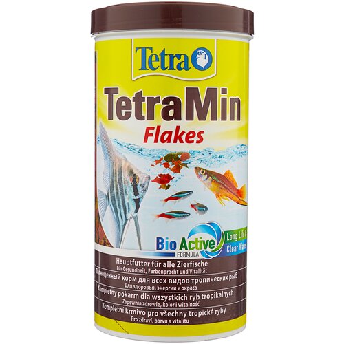 Сухой корм  для  рыб, ракообразных Tetra TetraMin flakes, 1 л, 200 г фото