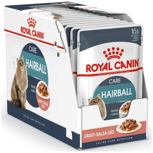 Влажный корм для кошек Royal Canin Hairball для вывода шерсти 12 шт. х 85 г (кусочки в соусе) фото