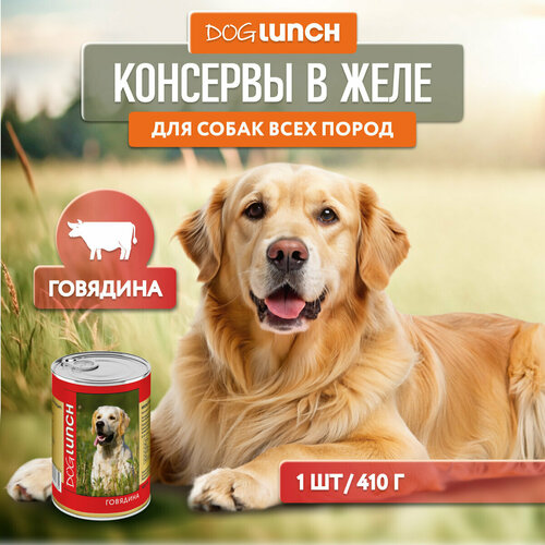 Влажный корм для собак Dog Lunch говядина 1 уп. х 1 шт. х 410 г фото