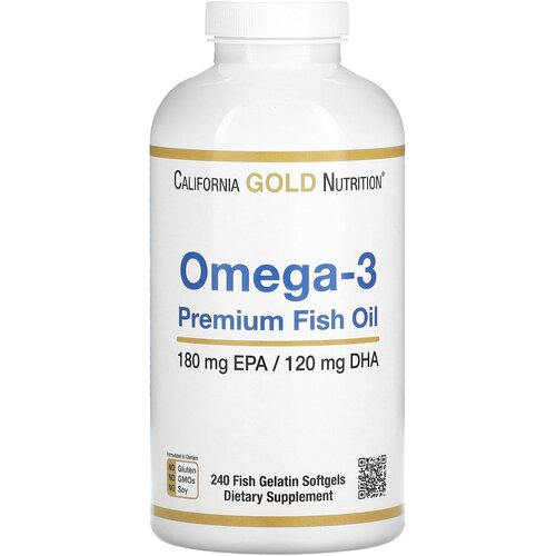 California Gold Nutrition Omega-3 Premium Fish Oil капс., 1080 г, 240 шт. фото