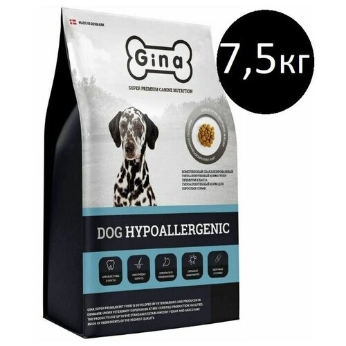 GINA DOG HYPOALLERGENIC гипоаллергенный для взрослых собак с уткой и рисом 01449 (7,5 кг) фото