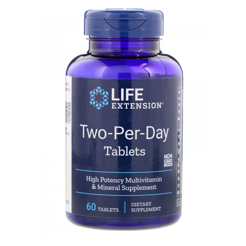 Two Per Day Multivitamin Мультивитамины Дважды в день Life Extension 60 таблеток фото