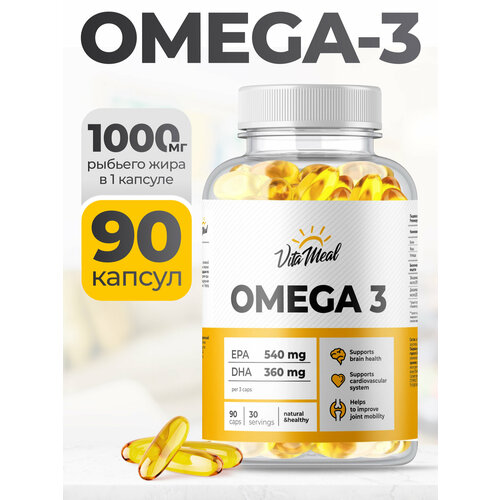 Омега 3 1000 мг VitaMeal Omega 3, рыбий жир, 90 капсул фото