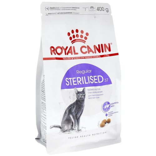 Сухой корм для стерилизованных кошек Royal Canin Sterilised 37 4 шт. х 400 г (кусочки в соусе) фото