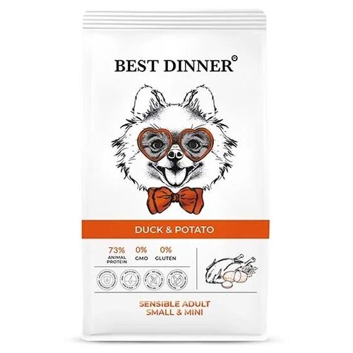 Best Dinner Dog Adult Sensible Mini 10кг х 2шт утка с картофелем сухой для собак мелких пород фото