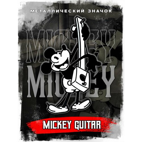 Металлический значок на рюкзак Mickey Mouse Guitar фото