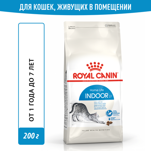 Корм для кошек Royal Canin Indoor 27 (Индор 27) сухой сбалансированный для взрослых кошек, живущих в помещении, 0,2 кг фото