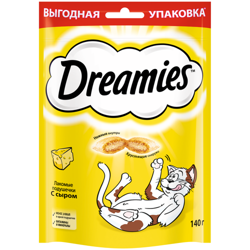 Лакомство для кошек  Dreamies Лакомство для кошек Dreamies подушечки, 140 г сыр фото