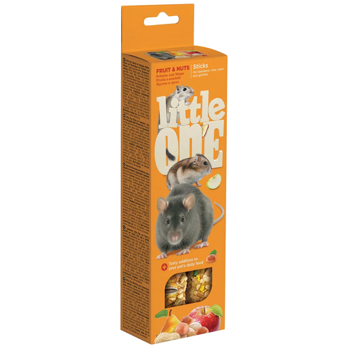 Лакомство для кроликов, хорьков, грызунов Little One Sticks Fruit & Nuts, 120 г, 2 шт. в уп. фото