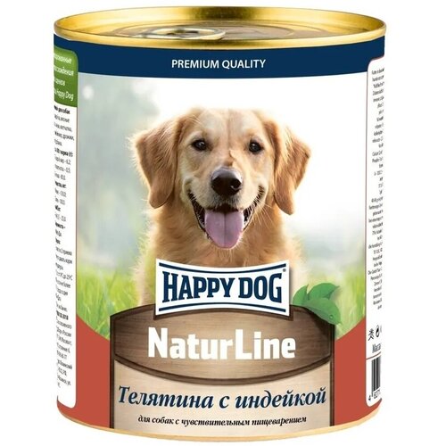 Консервы для собак Happy Dog Хэппи Дог Natur Line Телятина с индейкой (нфкз) - 0,97 кг Х 6 шт фото