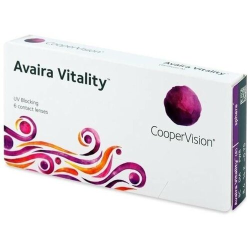 Контактные линзы CooperVision Avaira Vitality, 6 шт., R 8,4, D +8, прозрачный, 1 уп. фото