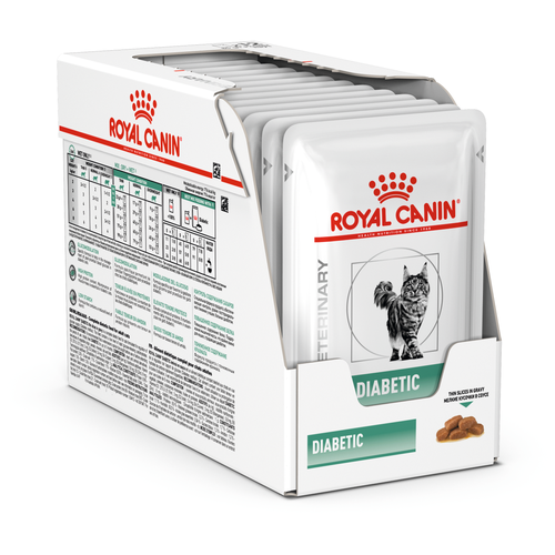 Влажный корм для кошек Royal Canin Diabetic, при сахарном диабете, профилактика избыточного веса 12 шт. х 85 г (кусочки в соусе) фото