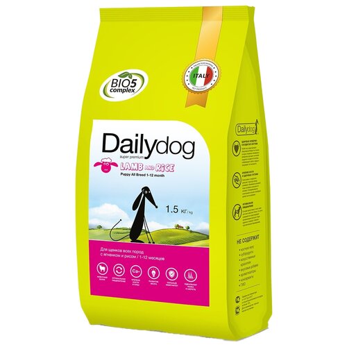 Сухой корм для щенков DailyDog ягненок, с рисом 1 уп. х 1 шт. х 1500 г фото