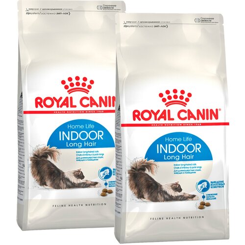 ROYAL CANIN INDOOR LONG HAIR для взрослых кошек живущих дома для вывода шерсти (2 + 2 кг) фото