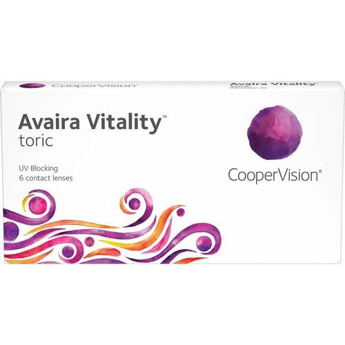 Контактные линзы CooperVision Avaira Vitality toric., R 8,5, D -10, CYL: -1,25, AХ: 40, бесцветный, 1 уп. фото