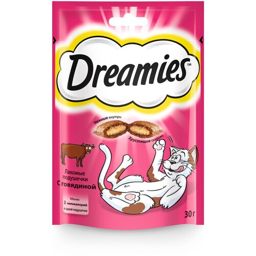 Лакомство для кошек  Dreamies Лакомство для кошек Dreamies подушечки, 30 г мясо фото