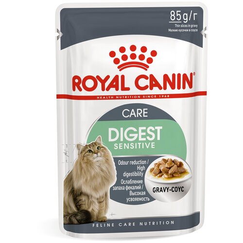 корм для кошек Royal Canin Digest Sensitive, при проблемах с ЖКТ, при чувствительном пищеварении 85 г (кусочки в соусе) фото