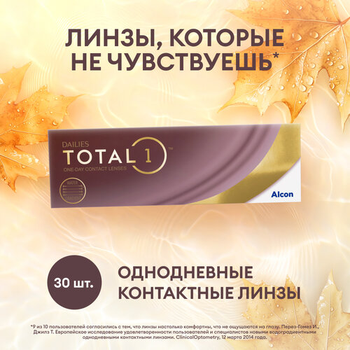 Контактные линзы Alcon Dailies Total1, 30 шт., R 8,5, D -1, 1 уп. фото