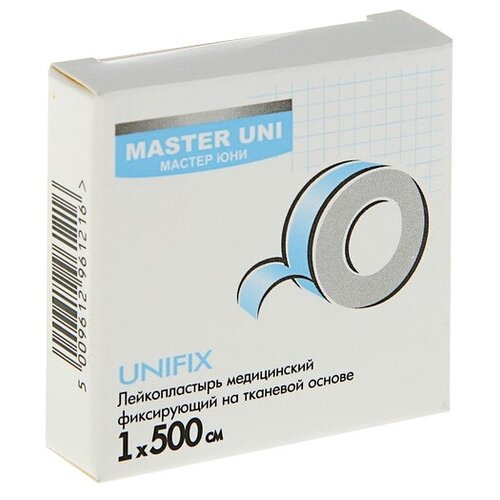 Master Uni UNIFIX лейкопластырь фиксирующий на тканевой основе, 1х500 см, 1 шт. белый фото