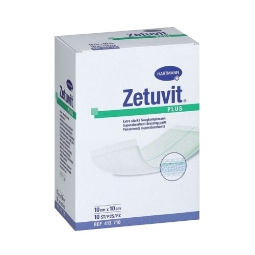 Hartmann Zetuvit plus повязка суперабсорбирующая, 10х10 см, 10 шт. фото