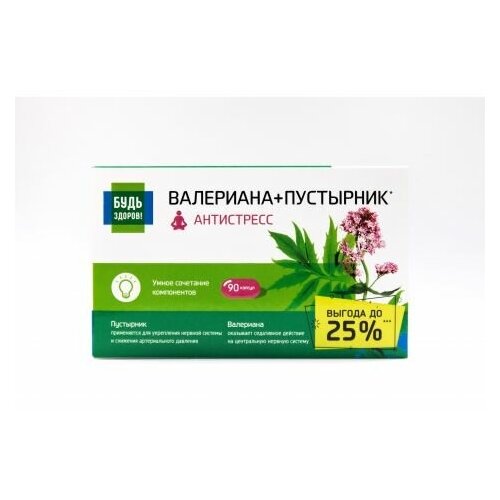 Комплекс экстрактов Будь Здоров! Валериана/Пустырник капс. №90 фото