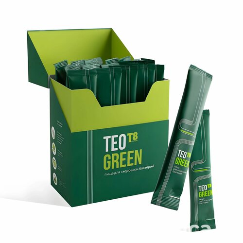 Клетчатка смузи T8 TEO GREEN натуральный источник витаминов и минералов для здоровья и микробиоты ЖКТ. Пребиотик. фото