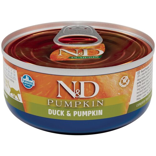 Влажный корм для кошек Farmina N&D Pumpkin, беззерновой, с уткой, с тыквой 70 г (кусочки в соусе) фото