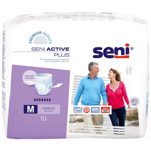 Трусы - подгузники для взрослых впитывающие Seni ACTIVE PLUS Medium (80-110 см),10 шт. фото