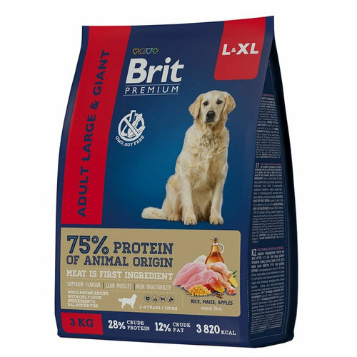 BRIT Premium Dog Adult Large&Giant Корм сух. курица д/собак крупных и гигант. пород 15кг фото