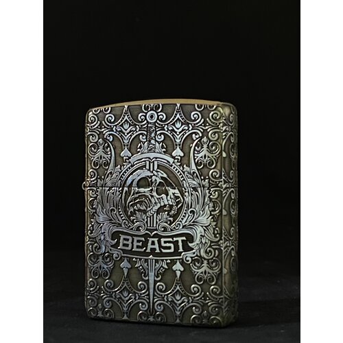 Зажигалка бензиновая Zippo(Armor) Beast Custom Хром с глубокой объемной гравировкой фото