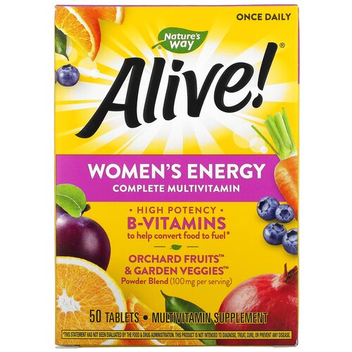 Таблетки Nature's Way Alive! Women's Energy Мультивитамины, 150 г, 150 мл, 50 шт. фото