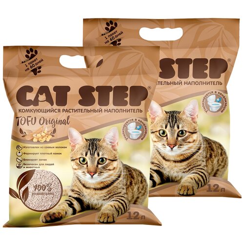 CAT STEP TOFU ORIGINAL - Кэт степ наполнитель комкующийся для туалета кошек (12 + 12 л) фото