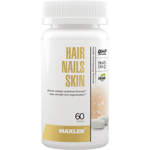 Витаминный комплекс для красоты волос, кожи и ногтей Maxler Hair Nails Skin - 60 таблеток фото